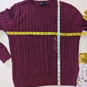 POLO RALPH LAUREN Magenta Cable Knit Sweater NWT size Large